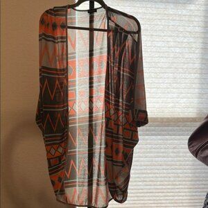 Geometric Sheer Kimono Cardigan Size L